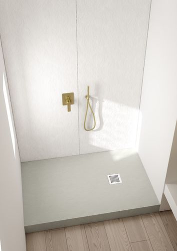 Nawierzchnia imitująca cement w łazience to ponadczasowe rozwiązanie